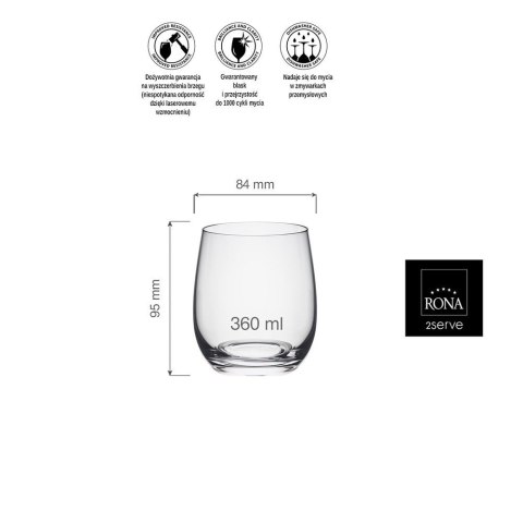 Szklanka do whisky Lunar 360 ml RONA