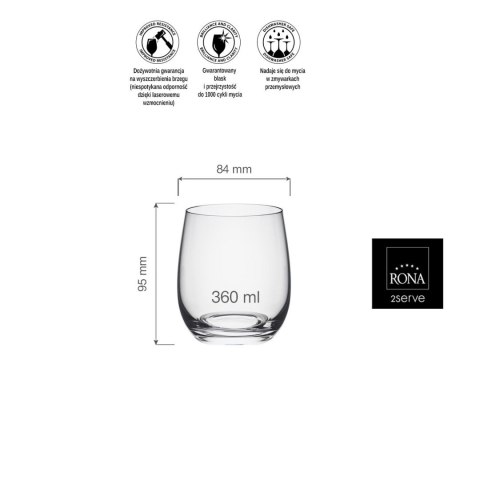 Szklanka do whisky Lunar 360 ml RONA