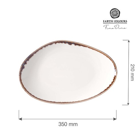 Talerz o organicznym kształcie Vanilla 350x210 mm | FINE DINE 781227