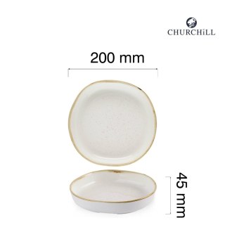 Talerz organiczny z wysokim rantem Stonecast Barley White, 200mm Churchill