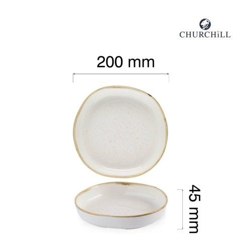 Talerz organiczny z wysokim rantem Stonecast Barley White, 200mm Churchill