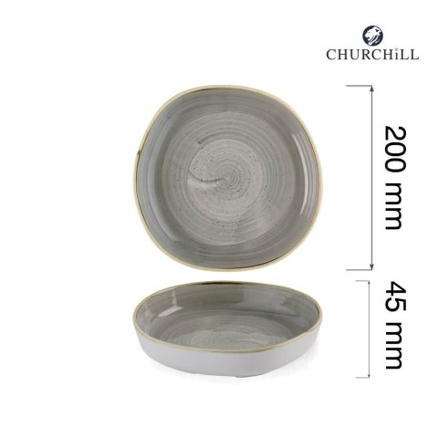 Talerz organiczny z wysokim rantem Stonecast Peppercorn Grey, 200mm Churchill