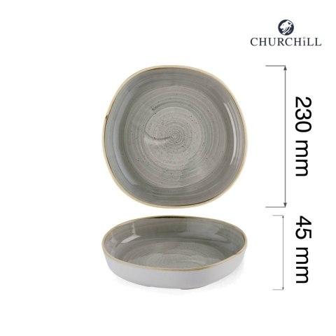 Talerz organiczny z wysokim rantem Stonecast Peppercorn Grey, 230mm Churchill