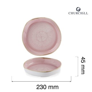 Talerz organiczny z wysokim rantem Stonecast Petal Pink, 230mm Churchill