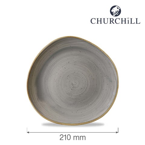 Talerz płytki o organicznym ksztalcie Stonecast Peppercorn Grey 210 mm Churchill