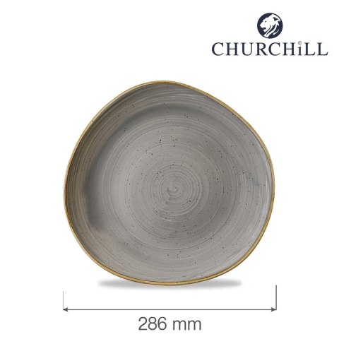 Talerz płytki o organicznym ksztalcie Stonecast Peppercorn Grey 286 mm Churchill
