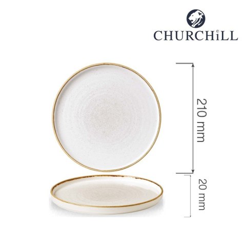 Talerz płytki z rantem Stonecast Barley White 210 mm Churchill