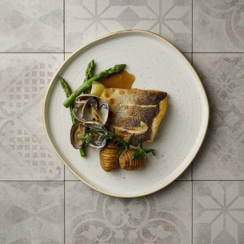 Talerz płytki z rantem Stonecast Barley White 210 mm Churchill