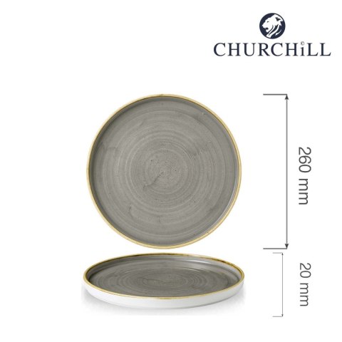 Talerz płytki z rantem Stonecast Peppercorn Grey 260 mm Churchill