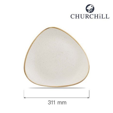 Talerz trójkątny Stonecast Barley White 311 mm Churchill