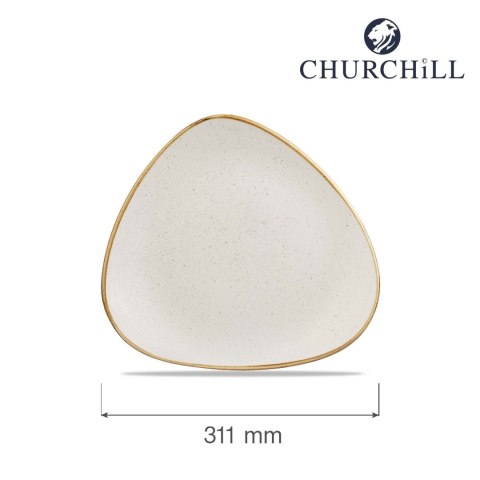 Talerz trójkątny Stonecast Barley White 311 mm Churchill