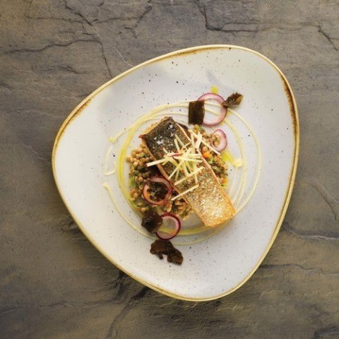 Talerz trójkątny Stonecast Barley White 311 mm Churchill