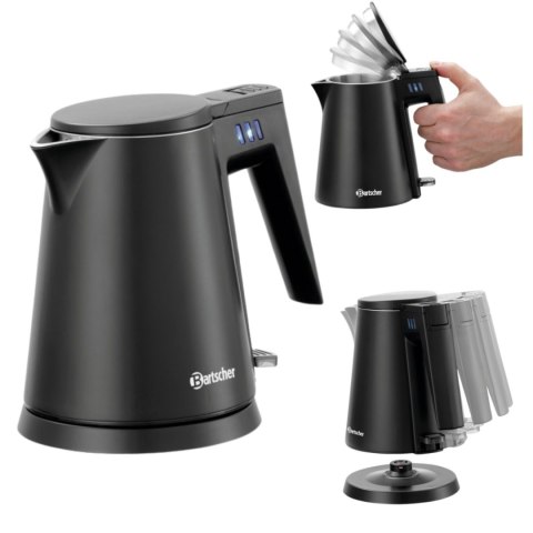 Czajnik Elektryczny Mały Stylowy Czarny Matowy 0,6l | BARTSCHER 200111