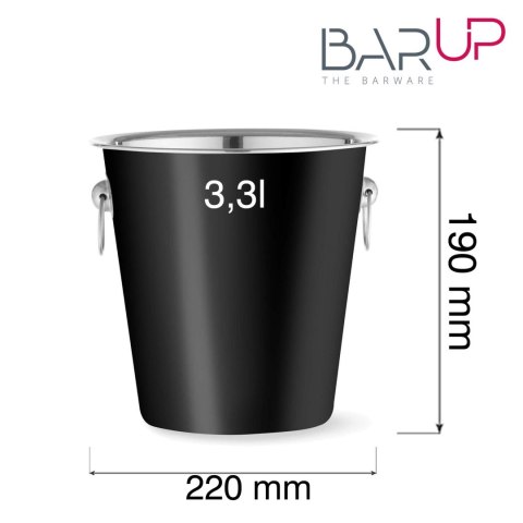 Wiadro do szampana, BarUp, 3,3L, czarny, ⌀220x(H)190mm BarUp