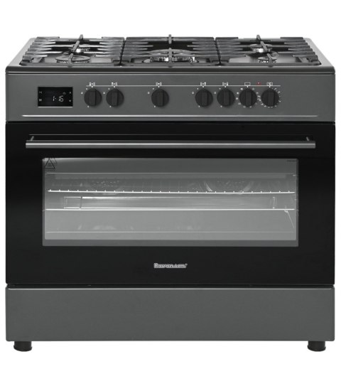 Kuchenka Gazowa 5-Palnikowa z Piekarnikiem | RAVANSON kW GE-K90 CHEFF MODERN BLACK