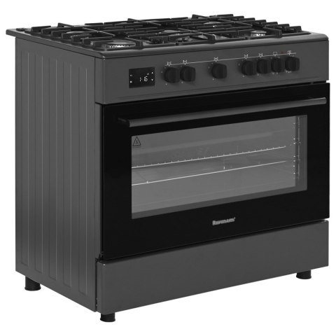 Kuchenka Gazowa 5-Palnikowa z Piekarnikiem | RAVANSON kW GE-K90 CHEFF MODERN BLACK