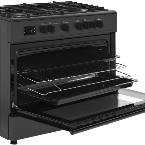 Kuchenka Gazowa 5-Palnikowa z Piekarnikiem | RAVANSON kW GE-K90 CHEFF MODERN BLACK