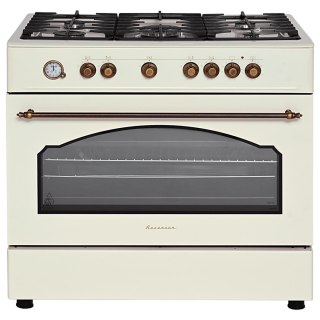 Kuchnia gazowa 5-palnikowa z piekarnikiem elektrycznym kremowa Retro KWGE-90ARC