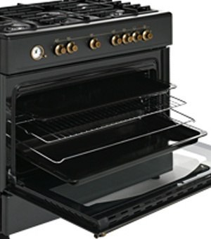 Kuchnia gazowa 5-palnikowa z piekarnikiem elektrycznym oszczędna Retro KWGE-90AR