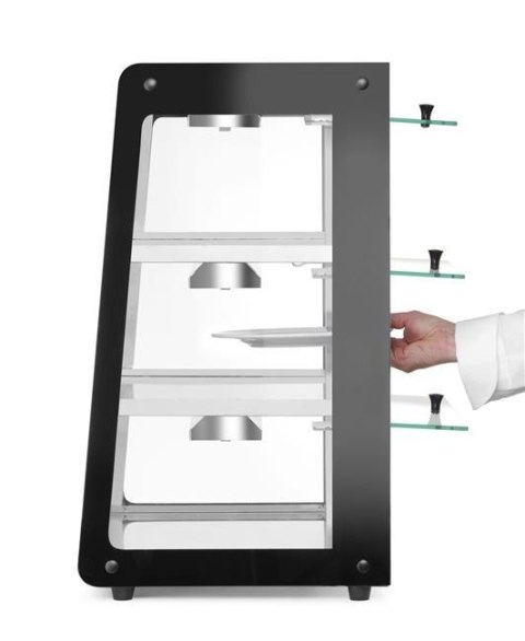 Witryna grzewcza nastawna czarna 230V/500W 472x447x775 Hendi 273760