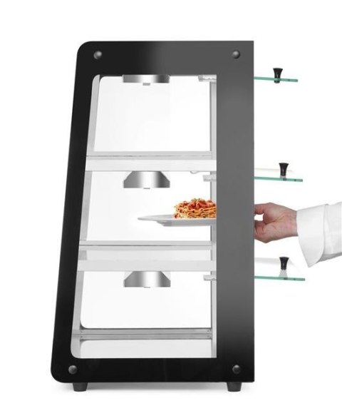 Witryna grzewcza nastawna czarna 230V/500W 472x447x775 Hendi 273760