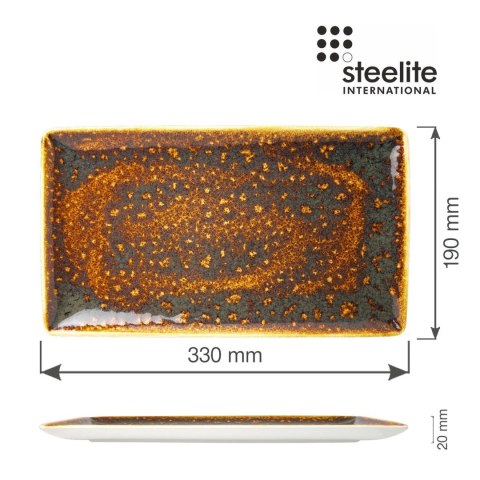 Półmisek prostokątny Vesuvius Amber 330 mm x 190 mm Steelite