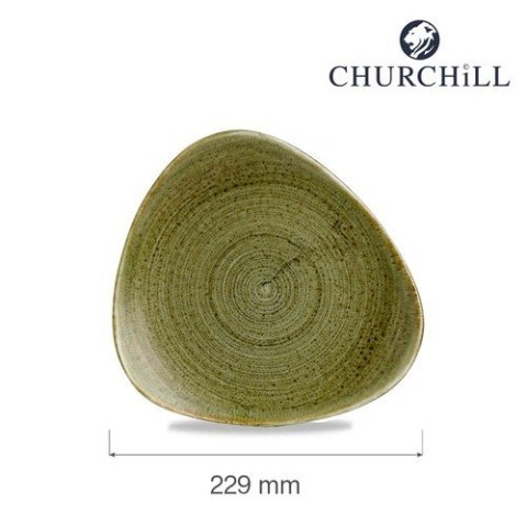 Talerz trójkątny Stonecast Plume Green 229 mm Churchill