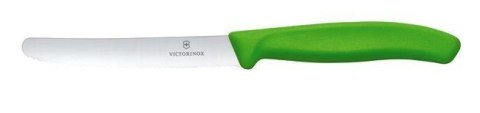 Victorinox Swiss Classic Nóż do pomidorów, zaokrąglony czubek, ząbkowany, 11 cm, zielony Victorinox