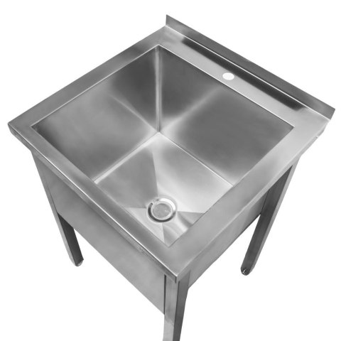 Basen gastronomiczny spawany jednokomorowy 60x60x85 stal inox MTP001983