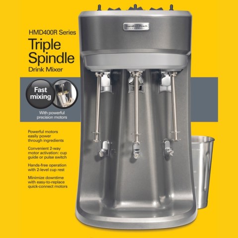 Mikser Potrójny Koktajler do Frappe Koktaji i Shake Commercial Hmd400p-Ce | HAMILTON BEACH HMD400R-CE