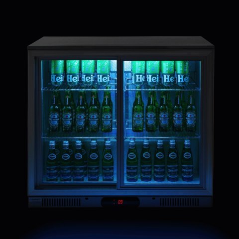 Nierdzewna Chłodziarka Barowa 2-Drzwiowa Podblatowa | BARMATIC 233771