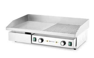 Płyta grillowa w połowie żebrowana, HENDI, Budget Line, 1/2 gładka, 1/2 ryflowana, 400V/4400W, 720x460x(H)241mm Wariant podstawo