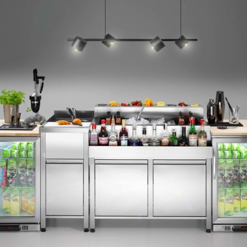 Stół ze Zlewem i Miejscem Na Zmywarkę Lub Zamrażarkę 1200x650x900 | BARMATIC 200179