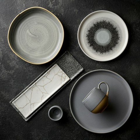 Talerz organiczny z wysokim rantem Stonecast Peppercorn Grey 200mm | CHURCHILL SPGSWOB11