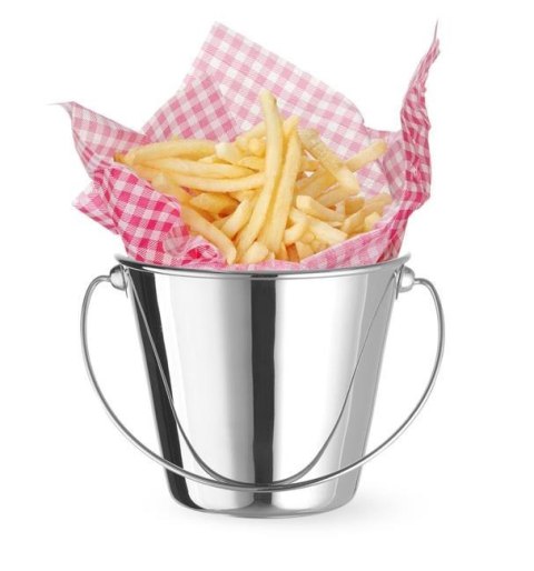 Wiaderko z uchwytem miniaturowe do przekąsek, HENDI, ⌀130x(H)110mm, Okrągły