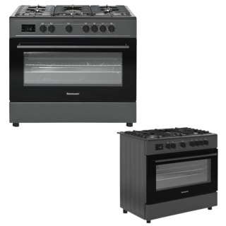 Kuchenka Gazowa 5-Palnikowa z Piekarnikiem | RAVANSON KWGE-K90 CHEFF MODERN BLACK