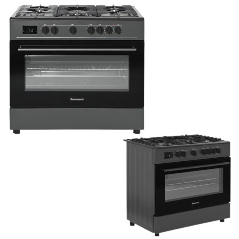 Kuchenka Gazowa 5-Palnikowa z Piekarnikiem | RAVANSON KWGE-K90 CHEFF MODERN BLACK