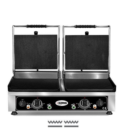 Profesjonalny Grill Kontaktowy Podwójny Gładko-Ryflowany 2500W+2500W GMG KG2735DG