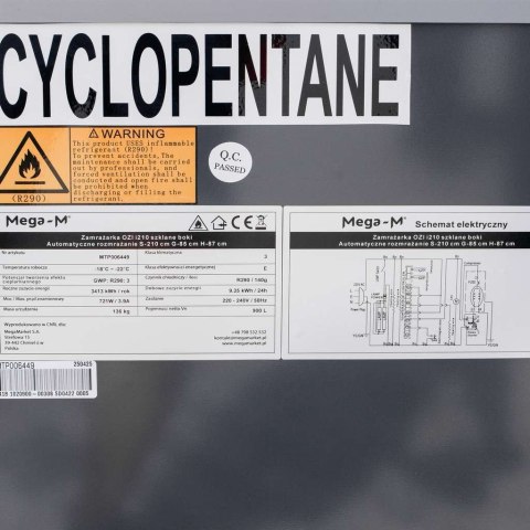 Zamrażarka skrzyniowa panoramiczna 621l OZI i210 NoFrost MTP006449