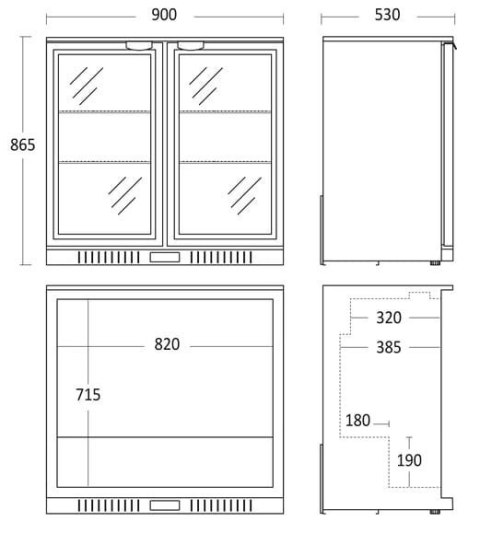 Barowa szafa chłodnicza 2-drzwiowa skrzydłowa 198 l Resto Quality SC211HDE