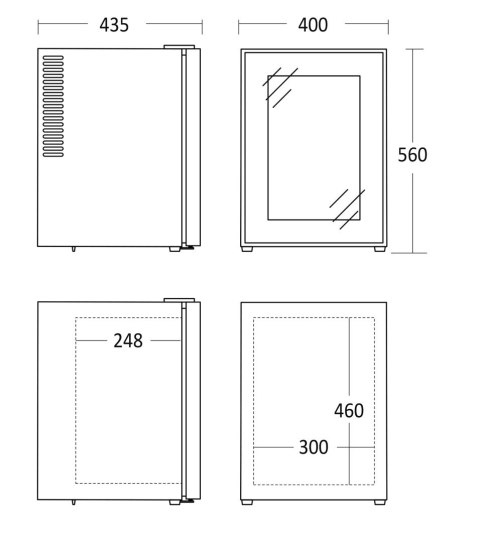 Chłodziarka hotelowa minibar MB 34 BGD przeszklona 40 l Resto Quality MB 34 BGD