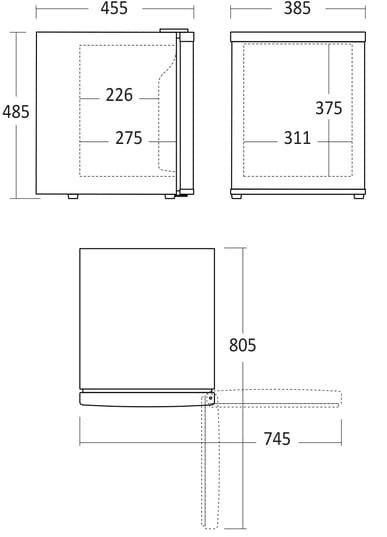 Chłodziarka hotelowa minibar gastronomiczna pojemność 35l Resto Quality MB32BE