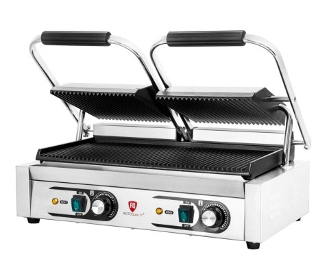 Kontakt grill podwójny płyty ryflowane 3,6 kW 230 V Resto Quality RQK813A