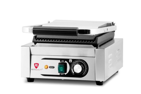 Kontakt grill pojedynczy płyty ryflowane gastronomiczny 1,8 kW Resto Quality RQK811A