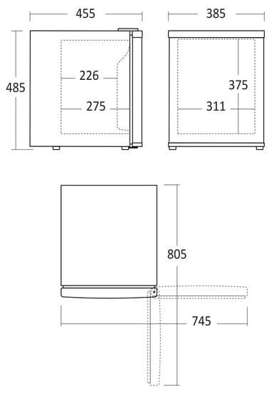 Lodówka hotelowa minibar profesjonalna pojemność 35 l Resto Quality MB32BGD