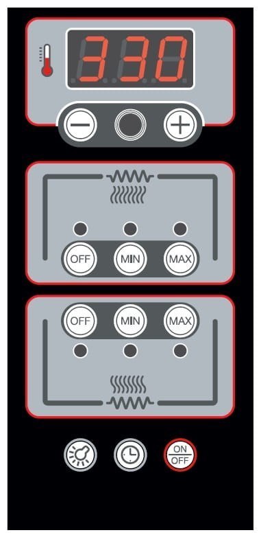 Piec do pizzy dwukomorowy cyfrowy 6+6x36 cm szeroki Resto Quality DN635L/2 CD