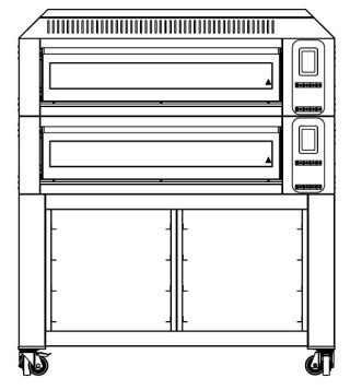 Piec elektryczny dwukomorowy podstawa z prowadnicami 9x30 cm Resto Quality COMP - 2ST L9