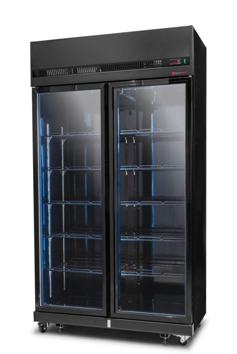 Szafa chłodnicza 2-drzwiowa przeszklona czarna skrzydłowa 770 l Resto Quality RQ770-BLACK