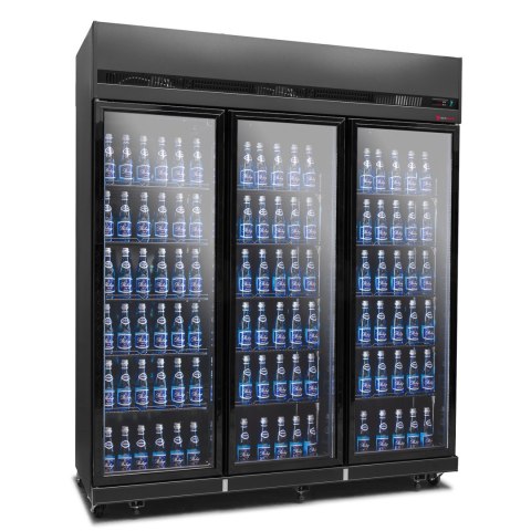 Szafa chłodnicza 3-drzwiowa przeszklona czarna skrzydłowa 1181 l Resto Quality RQ1180-BLACK