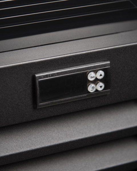 Szafa chłodnicza przeszklona czarna drzwi przesuwne 1000l Resto Quality RQ1100SL-BLACK